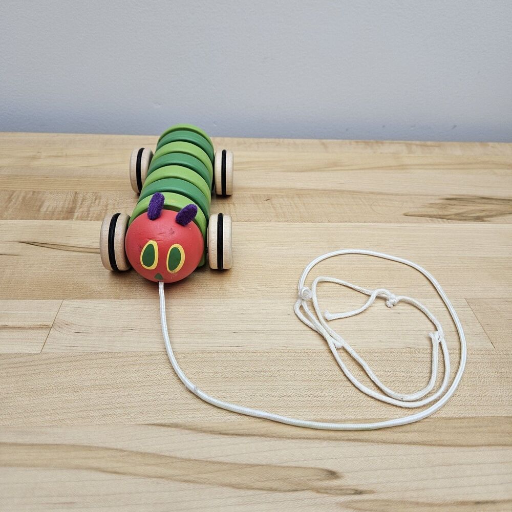 World of Eric Carle The Very Hungry Caterpillar Wooden Wood Pull Toy String